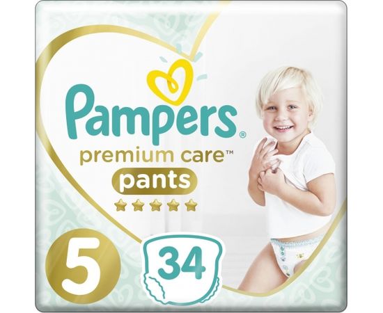 Pampers Autiņbikses Pants Premium Care 5, 12-17 kg, 34 gab.