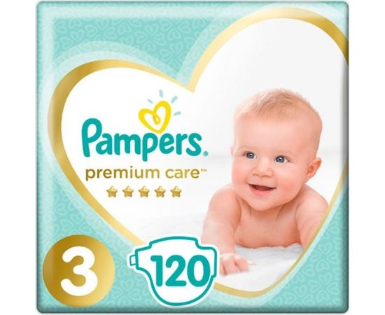 Pampers Autiņi Premium Care 3, 5-9 kg, 120 gab. Autiņbiksītes