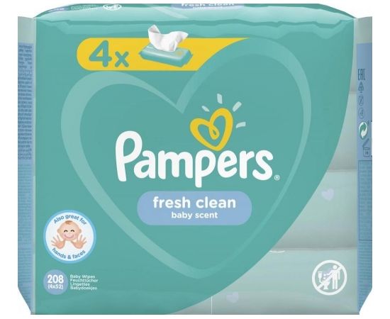 Pampers FreshClean salvetes 4x52gab.