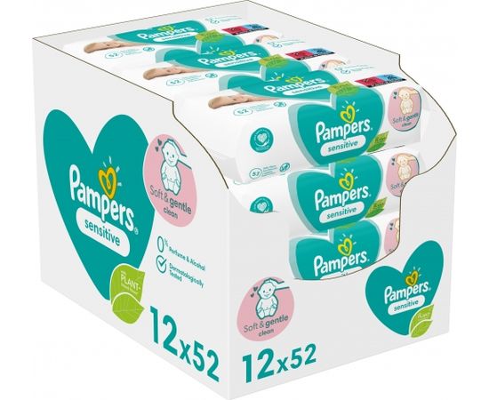 Pampers Mitrās salvetes Sensitive 12x52 gab.