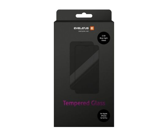 Evelatus  
       Apple  
       Apple iPhone 12/12 Pro 2.5D 0.33mm Blue-Light Tempered Glass