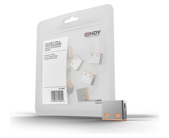 USB PORT BLOCKER 10PACK/ORANGE 40463 LINDY