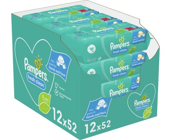 Pampers Mitrās salvetes FreshClean 12x52 gab.