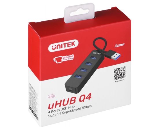 UNITEK HUB USB-A 4X USB-A 3.1, ACTIVE, 10W, H1117A