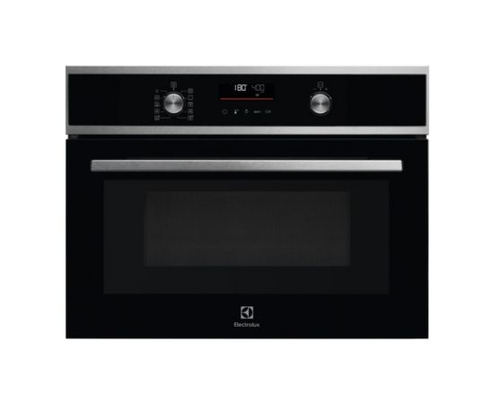 Electrolux EVL6E46X cepeškrāsns CombiQuick kompakta 45cm metāls melna + mikroviļņu funkcija