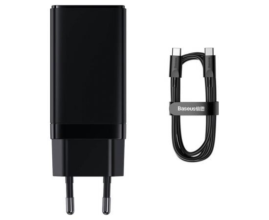 Baseus GAN3 Pro Fast Charger, 2xUSB-C + USB, 65W (black)