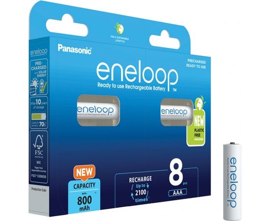 Panasonic eneloop rechargeable battery AAA 800 8BP