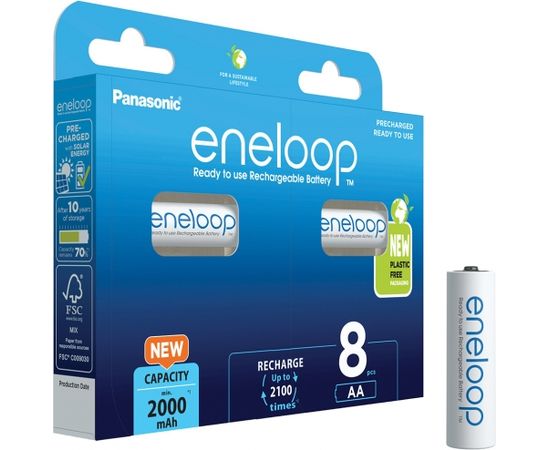 Panasonic eneloop rechargeable battery AA 2000 8BP