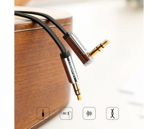 UGREEN mini jack 3,5mm AUX flat elbow cable 1m (black)
