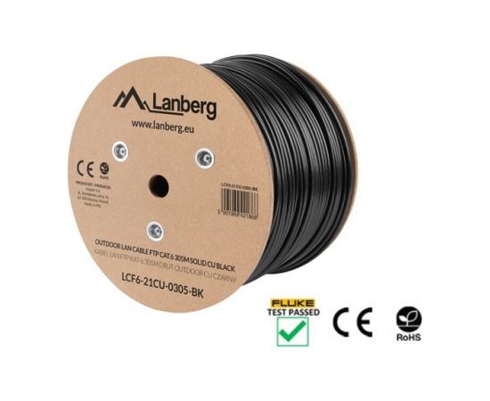 Lanberg LCF6-21CU-0305-BK networking cable Black 305 m Cat6 F/UTP (FTP) outdoor