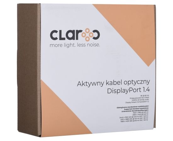 CLAROC CABLE FIBER OPTIC DP 1.4, AOC, 8K@60HZ, 15M