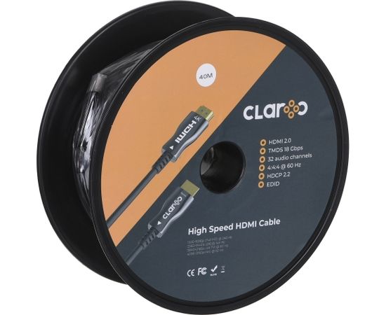 CLAROC HDMI CABLE FIBER OPTIC AOC 2.0, 4K, 40M