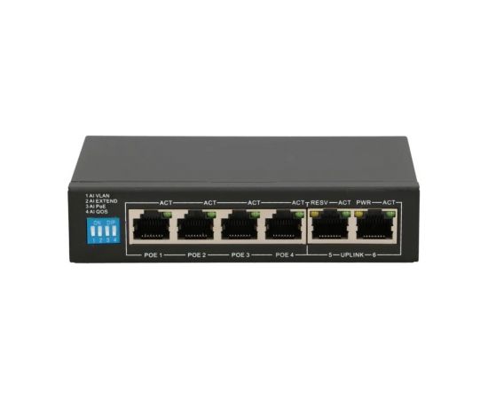 Extralink EX.14831 network switch Managed Fast Ethernet (10/100) Power over Ethernet (PoE) 6U Black