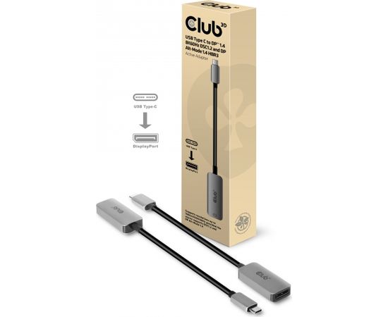 Club 3d CLUB3D USB Type C to DisplayPort 1.4 8K60Hz HBR3 Active Adapter