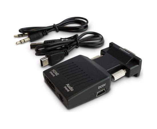 SAVIO CL-145 VGA to HDMI converter, Audio, Full HD  Black