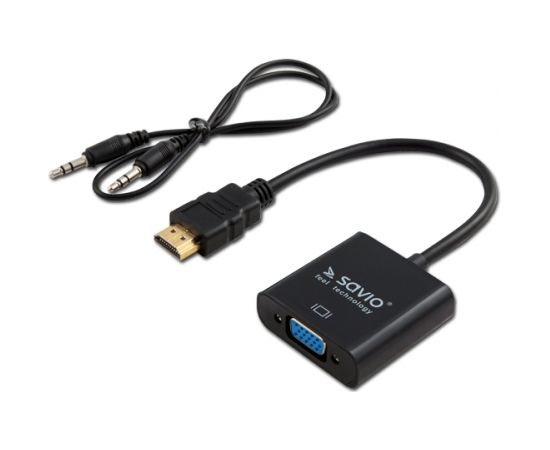 SAVIO HDMI (M) – VGA (F) Adapter with audio CL-23/B Black