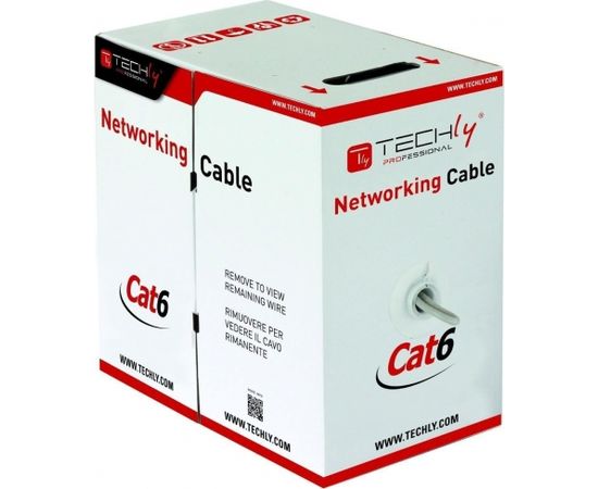 Techly U/UTP Hank Cable Cat.6 CCA 305m Solid Grey