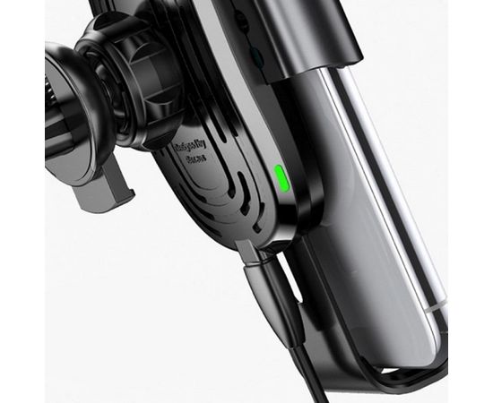 Baseus WXYL-01 Gravity Авто держатель с креплением на приборную панель + 10W Qi Беспроводная зарядка Черный