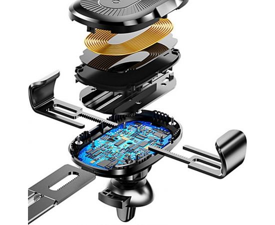 Baseus WXYL-01 Gravity Авто держатель с креплением на приборную панель + 10W Qi Беспроводная зарядка Черный