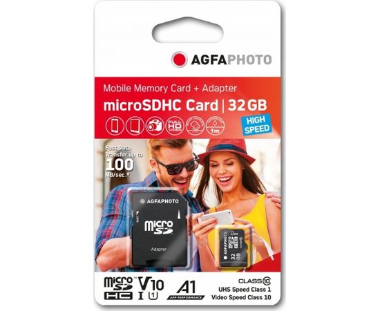 AgfaPhoto MicroSDHC 32 GB Class 10 UHS-I/U1 A1 V10 (SB6031)