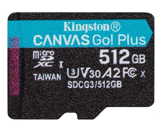 Kingston Canvas Go! Plus MicroSDXC 512 GB Class 10 UHS-I/U3 A2 V30 (SDCG3/512GBSP)