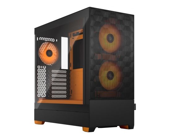 Fractal Design Pop Air RGB Orange Core TG Clear Tint, ATX, mATX, Mini ITX, Power supply included No