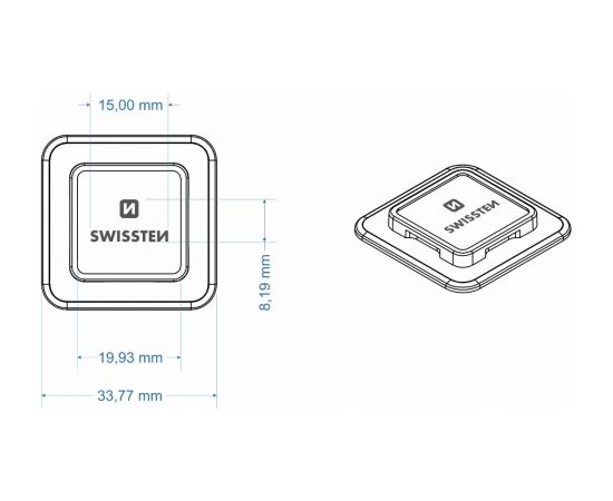 Swissten Adapter for easy Lock / Клейкая пластина для крепления смартфона