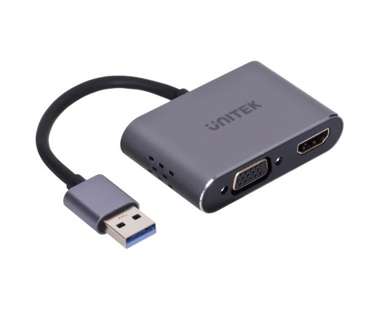 UNITEK ADAPTER USB-A - HDMI & VGA, FULLHD, M/F