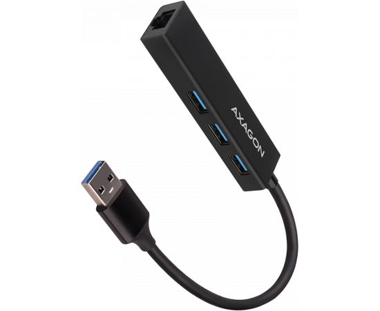 AXAGON HMA-GL3A 3x USB-A + GLAN, USB3.2 Gen 1 hub, metal, 20cm USB-A cable