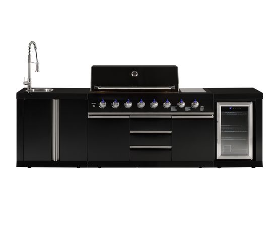 Mustang Gāzes grils Black Diamond 6+2  āra virtuve ar ledusskapi
