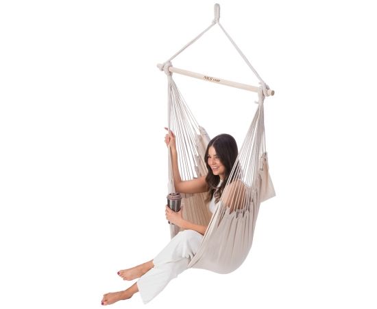 Krzesło brazylijskie NILS CAMP NC0033 beżowe Dārza šūpuļkrēsli