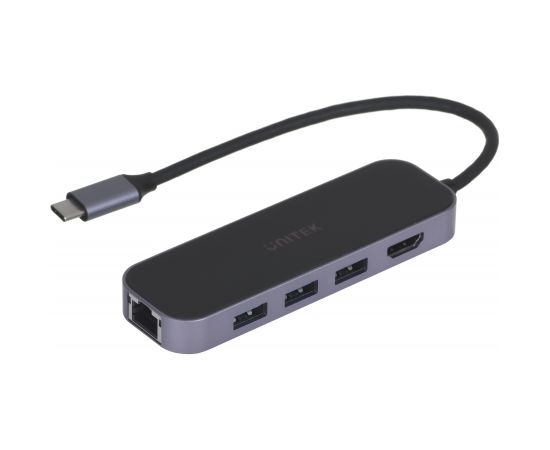 UNITEK HUB USB-C 3.1, RJ-45,3XUSB-A,HDMI,4K,PD100W