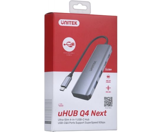 UNITEK HUB USB-C 3.1, 2X USB-A, 2X USB-C, 5 GBPS