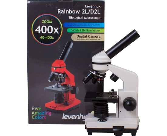 Mikroskops Levenhuk Rainbow 2L Mēnessakmens 40x-400x ar eksperimenta komplektu K50