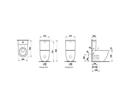 Laufen pods ar skalojamo kasti Pro, 360x650 mm, ar SC vāku Slim (898966), balts