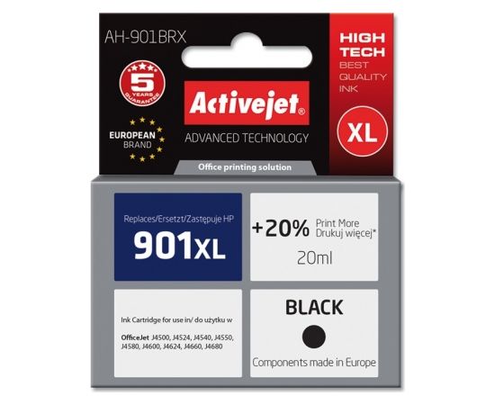 Activejet ink for Hewlett Packard No.901XL CC654AE