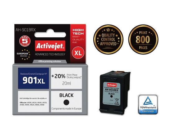 Activejet ink for Hewlett Packard No.901XL CC654AE