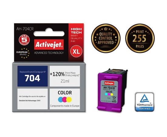 Activejet ink for Hewlett Packard No.704 CN693AE