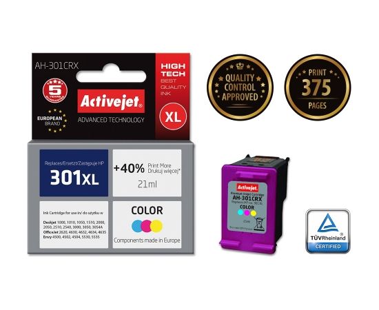 Activejet ink for Hewlett Packard No.301XL CH564EE