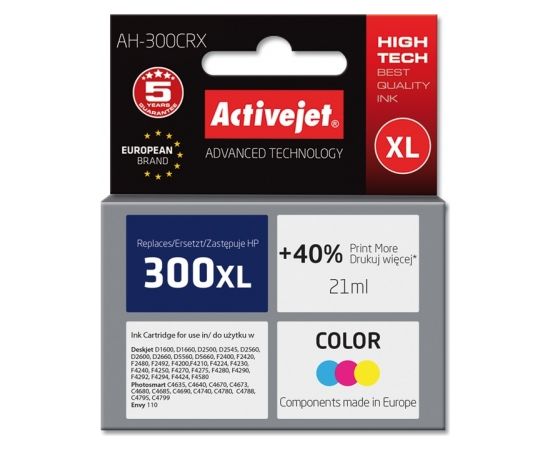 Activejet ink for Hewlett Packard No.300XL CC644EE
