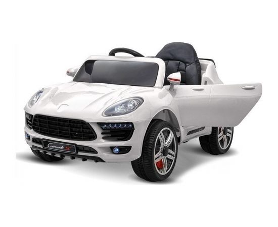 Bērnu vienvietīgs elektromobilis "Porsche" ar ādas sēdekli, balts