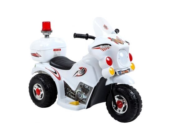 Bērnu elektriskais motocikls, balts