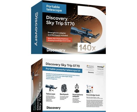 Discovery Sky Trip ST70 teleskops ar grāmatu Teleskopi