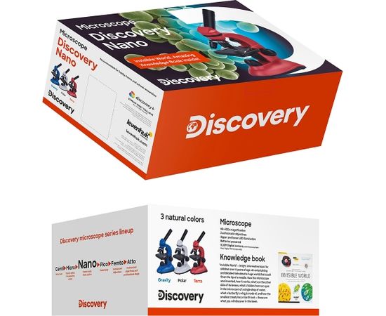 Mikroskops, Discovery Nano Gravity, 40x–400x, ar grāmatu