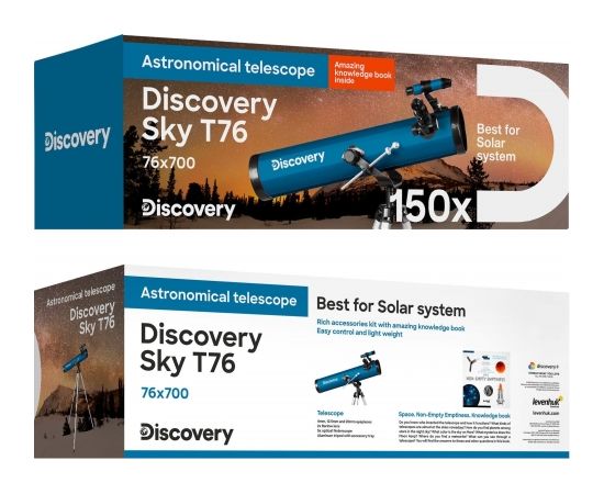 Teleskops, Discovery Sky T76 ar grāmatu