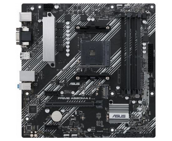 Asus PRIME A520M-A II Processor family AMD, Processor socket AM4, DDR4 DIMM, Memory slots 4, Supported hard disk drive interfaces 	SATA, M.2, Number of SATA connectors 4, Chipset  AMD A520, Micro ATX