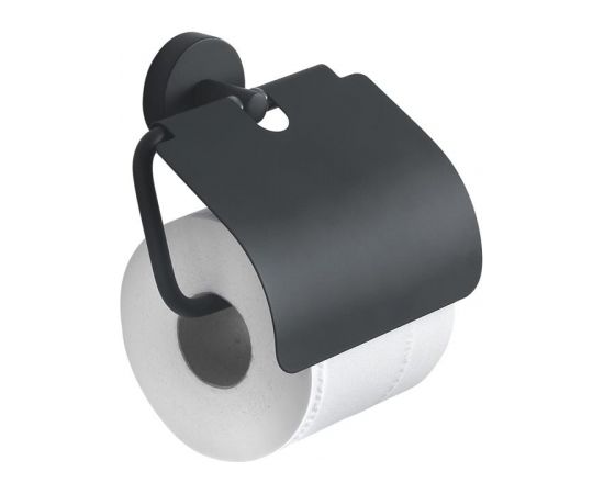 Gedy tualetes papīra turētājs Eros, ar vāciņu, melns