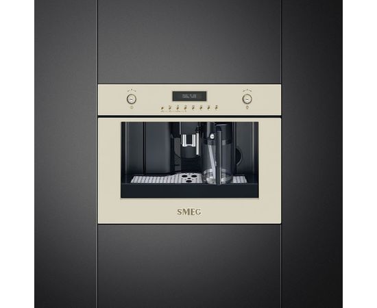 Smeg CMS8451P Coloniale Aesthetic 45cm compact Cream Automatic built-in espresso coffee machine