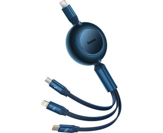 Baseus Bright Mirror 4, USB-C 3-in-1 cable for micro USB / USB-C / Lightning 100W / 3.5A 1.1m (Blue)