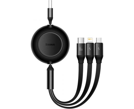 Baseus Bright Mirror 3, USB 3-in-1 cable for micro USB / USB-C / Lightning 66W / 2A 1.1m (Black)
